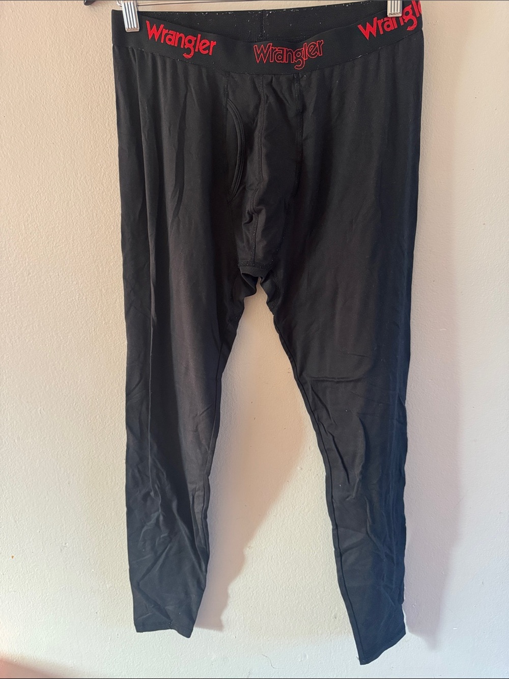 Wrangler Black Thermal Long Johns with Red Logo Waistband